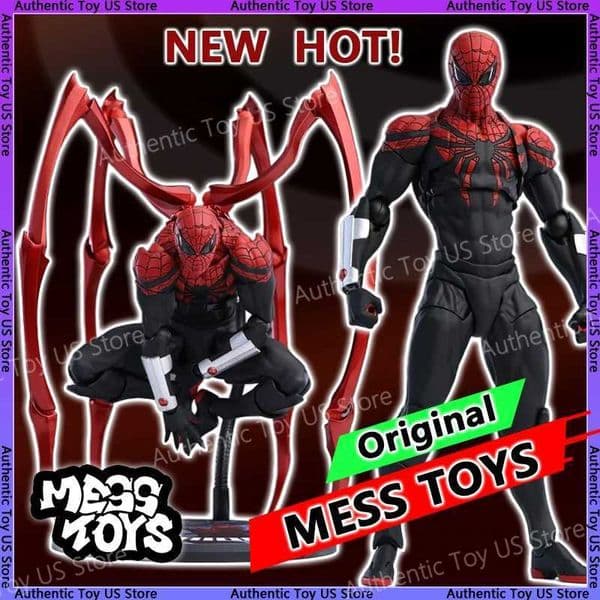Original Mess Toys Spider Figure Black Suit Neighbor Symbiote Kaine Parker Black Ultimate Spider Action Figure Toys L260604KRZR