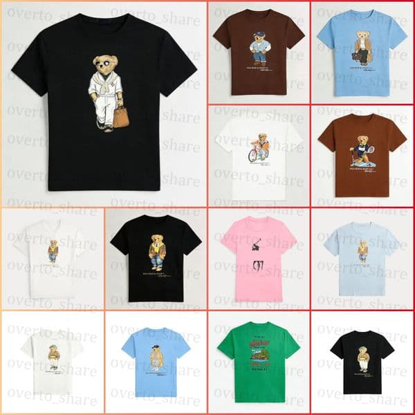 Designer Womens T Shirt Classic Bear Graphic Shirt Premium Soft Cotton American Vintage Casual Short Sleeve Tees Fashion Tops