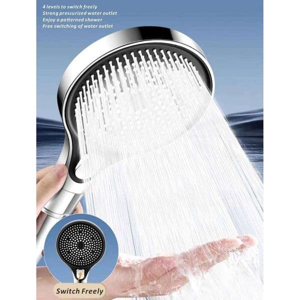New 13CM Big Panel with Filter 4 Modes Pressurized Water Saving Shower Head Faucet Replacement Bathroom Accessorie 26L0604
