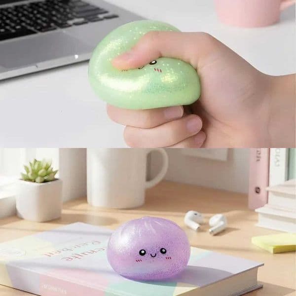 Simulation Buns Decor Soft Steamed Pinch Bread Squishy Toy Desktop Decompression Ornament for Office Study Table Relaxation L260604