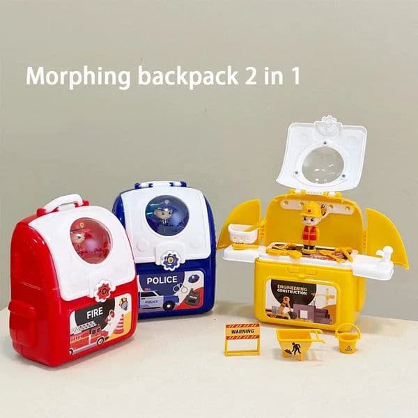 Kids Pretend Play 2 in 1 Tool Toy 1Pc Mini Simulation Tableware Tool Kit Children Role Play Game Family Backpack Box Toy Gift 260603