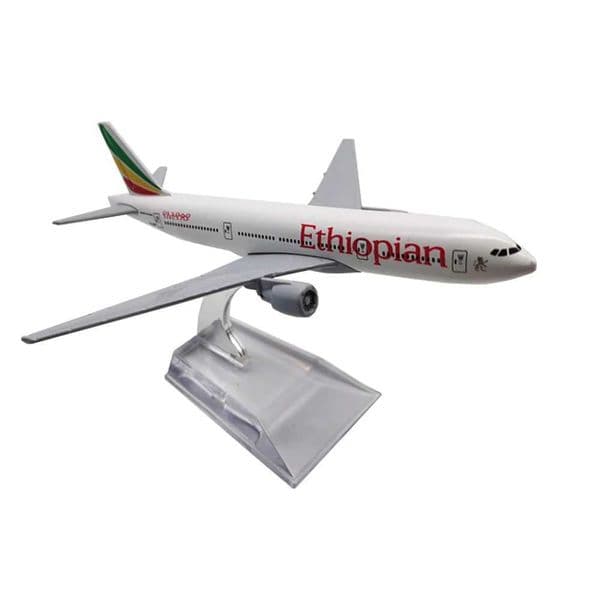 1/400 Aircraft Air Ethiopian Airlines Boeing777 16cm Alloy Plane Model Toys Children Kids Gift for Collection Home Decoration C260604