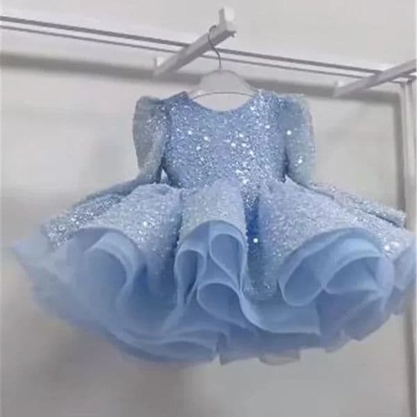 0-12years old fashionable lace fluffy dress carnival birthday party performance costum Girls sequin princess dress 260603