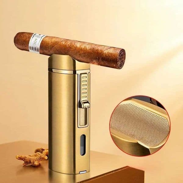 New Luxury Cigar Lighter Torch Metal Straight Jet Butane Lighter Smoking Accessories Cool Cigar Punch Mens Gifts J260604