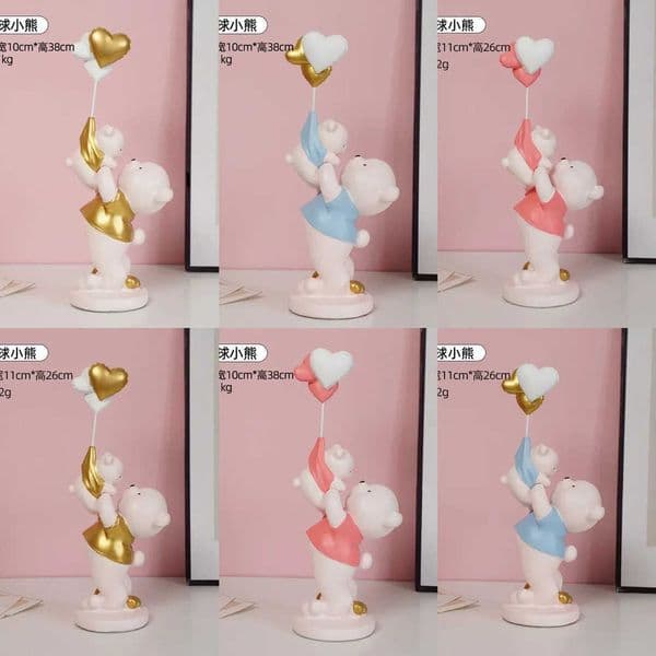 Violent LMHBJY Creative Bear and Pork Decoration Modern Cartoon Living Room Home Desktop Parent Child Bear Resin Craft 240731 Y260604