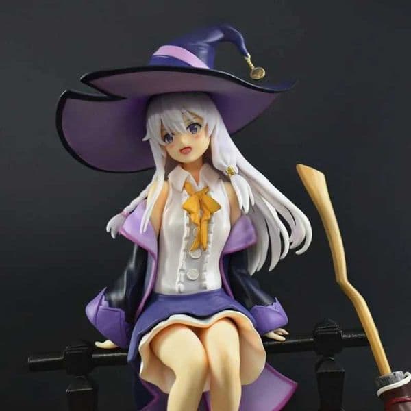 Wandering Witch Elaina Sitting Pose Anime Girl Figure With Pet Scene Collectible Desktop Car Decoration Model For Anime Fans L260604VJFW