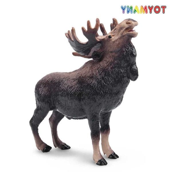 Simulation Toymany Moose Wildlife Animal Model Toy Mini Figures Dolls Action Figurines Toys Children Gift Cake Decoration L2606043ZTY