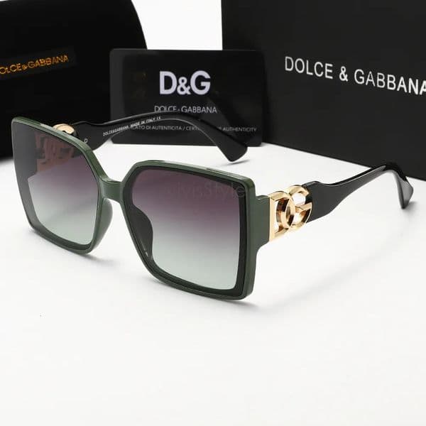 Fashion DNA DG Designer Sunglasses Female Big Square Acetate Shades Gradient Glasses Gold Metal Detail UV400 Sun Protection 2e6