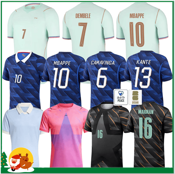 French club Full Sets 2026 MBAPPE soccer jersey 25 26 DOUE GIROUD GRIEZMANN KANTE Dembele Maillot de foot equipe Maillots Kids Men Women World Cup football shirts