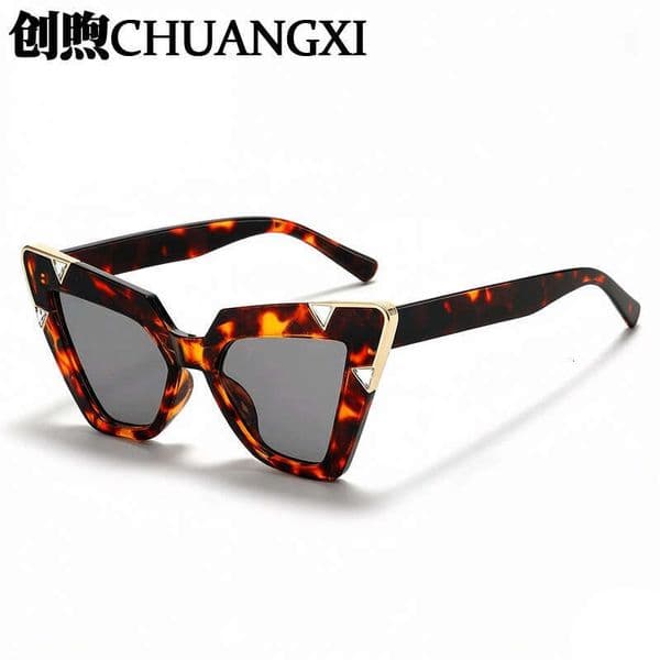 2026 Premium Designer Sunglasses Metal Cat-Eye With Diamonds, Large Frame, Trendy Fashion, European And American Style, Suitable For Street Photography, Foreign
