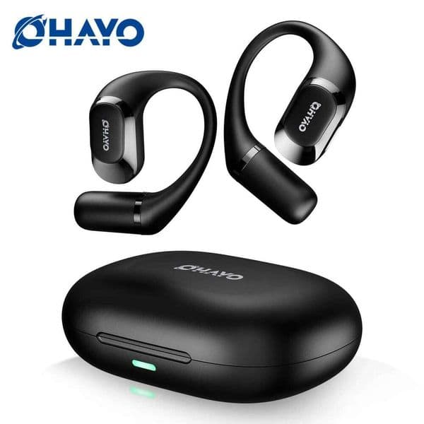 Ohayo Open Ear Headphones Wireless BT 5.4, Rich Balanced Sound, AI ENC 4 Mics Clear Calls,40H Playtime, IPX7 SweatSafe 26Y0604