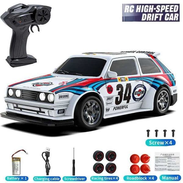 2026 New 4WD RC Drift Car 143 Scale Four-wheel Drive Drift With Two Speed Settings 20 km/h LED Light Children Toys Rechargeable L260603