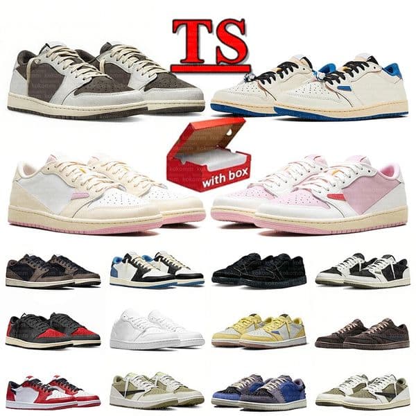 Sports Designer Low 1s ts travis Basketball Shoes scottt 1 Velvet Brown Tropical Pink Shy Sail Reverse Mocha Fragment Men Trainers Women Sneakers EUR36-47