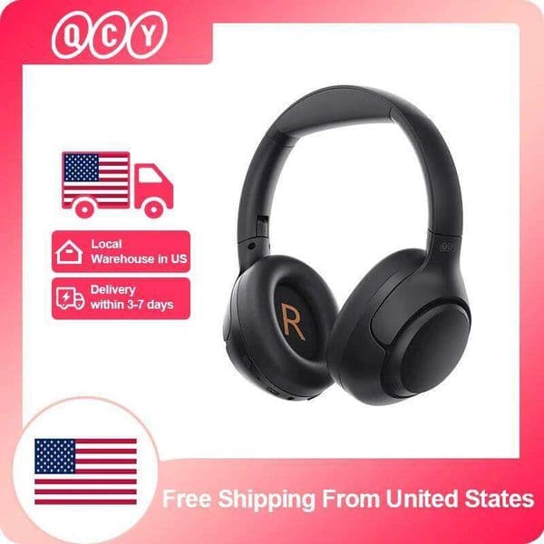 QCY H3 ANC Wireless Headphones 43dB Hybrid Active Noise Cancellation Headset Bluetooth 5.4 Hi-Res Audio Earphones 60H Playtime W260604