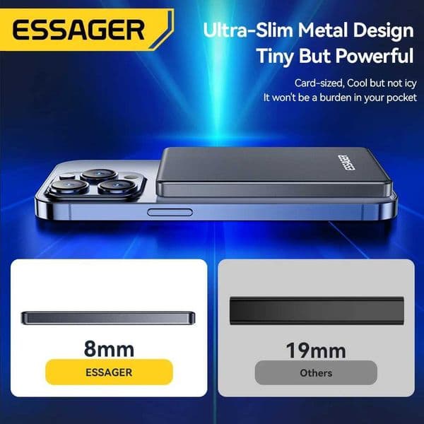 Wireless Essager Thin Power Bank Magnetic 20W 5000mAh Portable Fast Charging External Battery for For iPhone 17 16 15 14 L260604UE5N