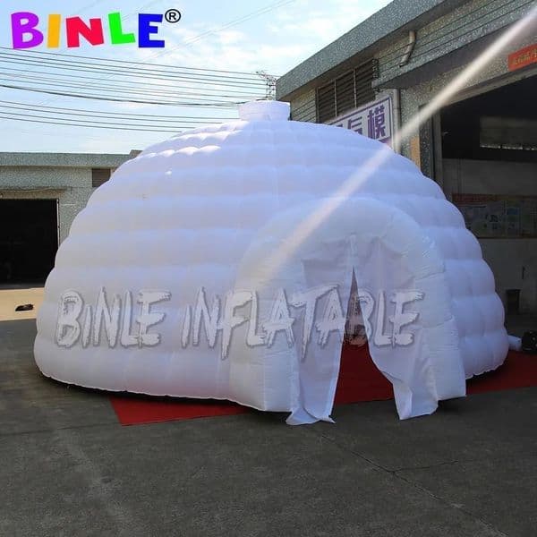 Giant tent And Shelters 10mLx10mWx6mH (33x33x20ft) White Inflatable Igloo tents With LED Lighting Dome Party Air For Event Show