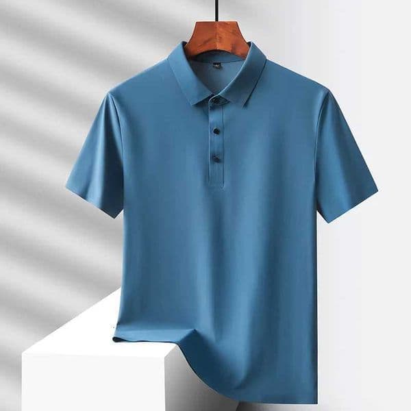 Selected popular nylon fabric dads summer clothing middle-aged mens short sleeved T-shirt summer ice silk quick drying mid C260603
