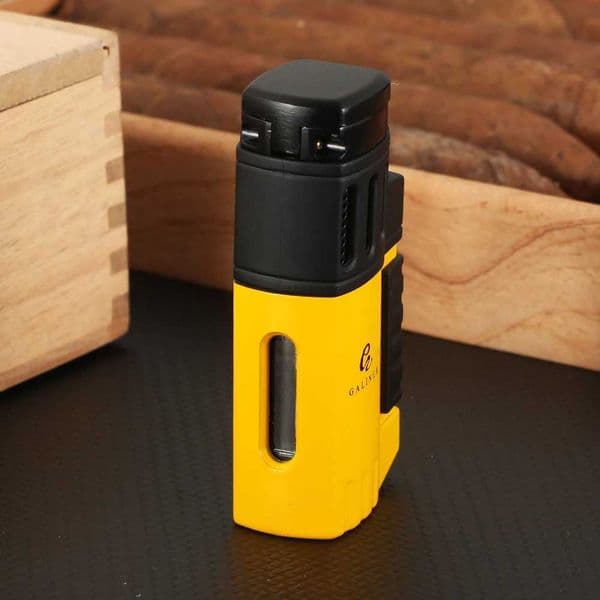 GNER Cigar Lighter With Punch Smoking Accessories Windproof 4 Jet Blue Flame Torch Lighters For Cigar J260604