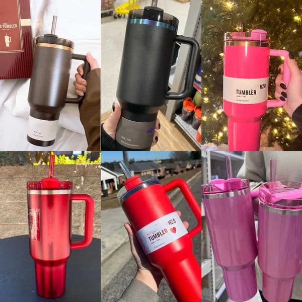 Christmas US Stock Ibiza 2026 Sunset 40Oz CHOCOLATE GOLD Blue Magnolia Rose Lilac Cups Stainless Steel Tumblers 40 OZ Car Water Bottles Designer Luxury gs Fre Y260604