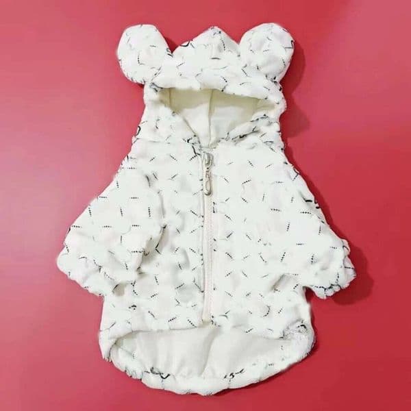 Designer Pet Dog Fur Hooded Classic Rabbit Hat Autumn and Winter Thickened Coat Fadou Bears corgi Cute Fashion Jacket White Pink brown Free shipping 2