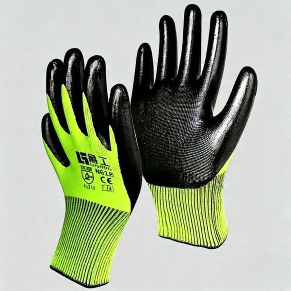 N618 Nylon Nitrile Work Protective Safety Anti-slip Oil Resistant Labor Gloves for Construction Mechanic