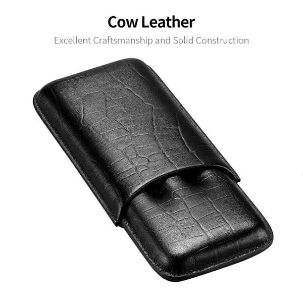 Portable Leather Cigar Case with Cutter 3 Tube Holder Humidor Travel Cigars Case Smoking Accessories Tool J260604