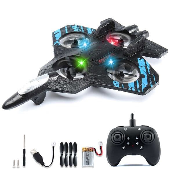 RC Plane 24G Foam Remote Control Stunt Glider With LED Lights 360 Rolling Hovering RC Flying Aircraft Toys For Kids L260606