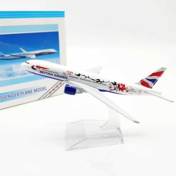16cm B777 British Plum Blossom Airways Aircraft Airplane Model Diecast Metal 1/400 Scale Planes Toy Plane For Children C260604