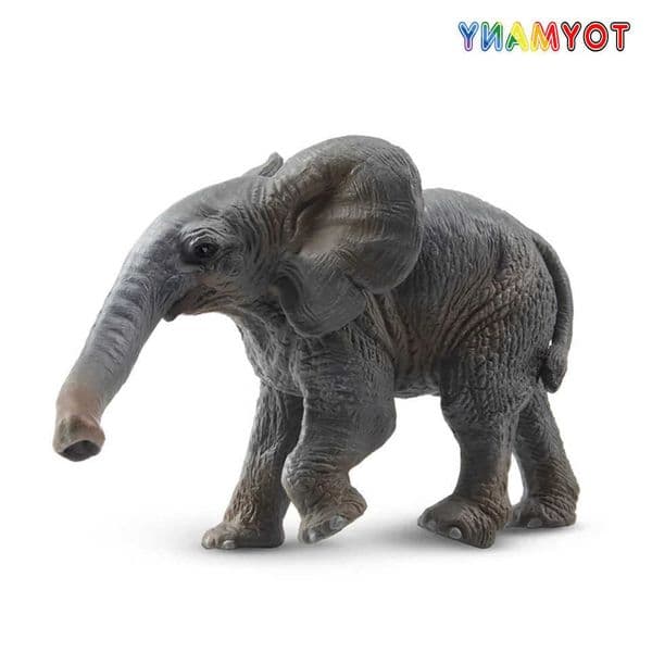 Simulation Toymany Elephant Calf Wildlife Animal Model Toy Mini Figures Dolls Action Figurines Toys Children Gift Cake Decora L260604RDIE