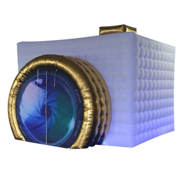 Free ship Customized white Inflatable Photo Booth cube photobooth Portable Backdrop Tent Dome With Led Light For Sale