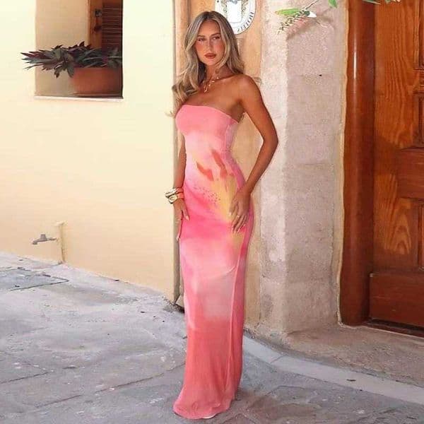 Print Womens Floral Backless Sless Long Dress Summer Party Holiday Vacation Beach Streetwear Fashion Sleeveless Long Dress T260604
