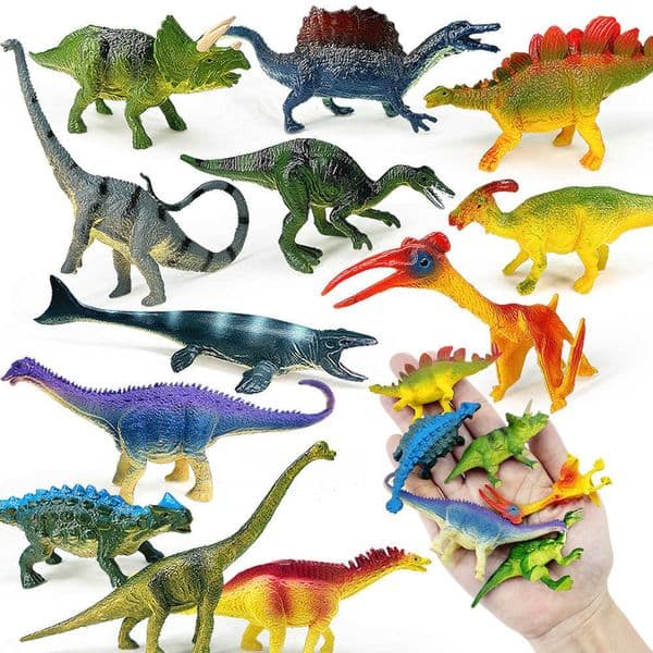 Jurassic 12PCS Dinosaur Set VTriceratops Pterosaurs mosasaurs stegosaurus Model Action Figures PVC Collection Kids Toy Gifts L2606043X2M