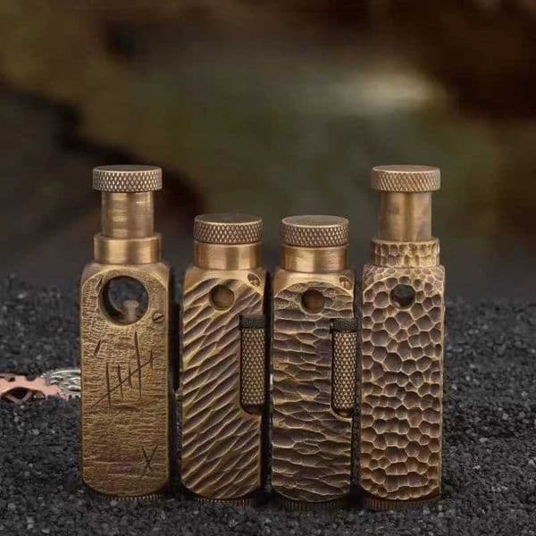 Brass Carved Hand-Made Trench Lighter Flamidor Heavy Vintage lighters Mens Smoking Gifts Collection J260604