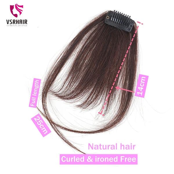 VSR Hair Bang Light Weight One Piece Front Head Human Hair Clips On Bang 260603