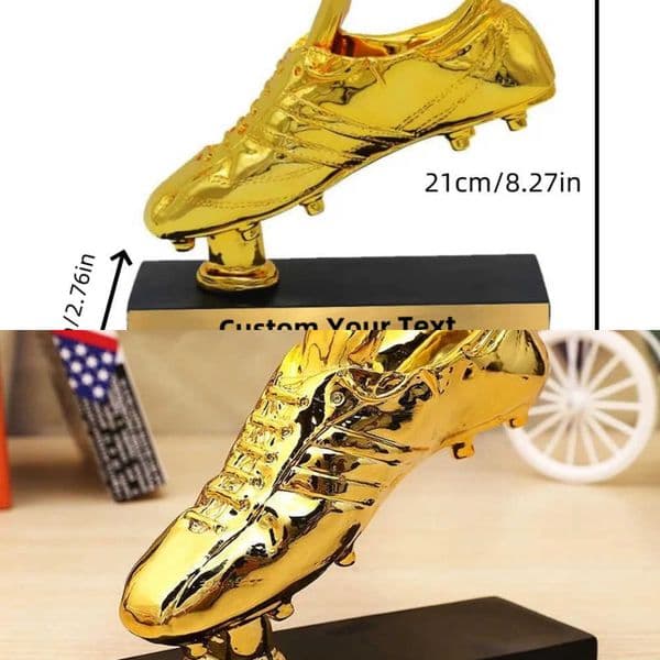 Trophy Customization Football Golden Boot Award Shoes The Best Player Trophy Cup Soccer Fans Souvenir Collectibles L260604