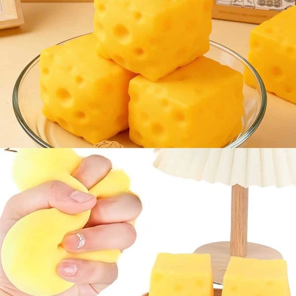Square Hot New Needoh Squishy Cheese Squeeze Toys Slow Rebound Stress Relief Sensory Toy Soft Butter Cheese Party Toy L260604