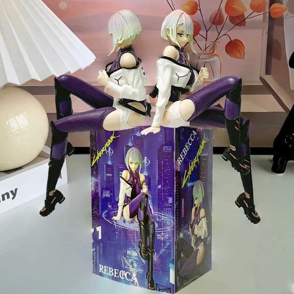 Anime Game Figure 17CM Seated Position Lucy Rebecca Model Toy Birthday Gift Collection Aciton Figure Desk Decoration Gift L260604J221
