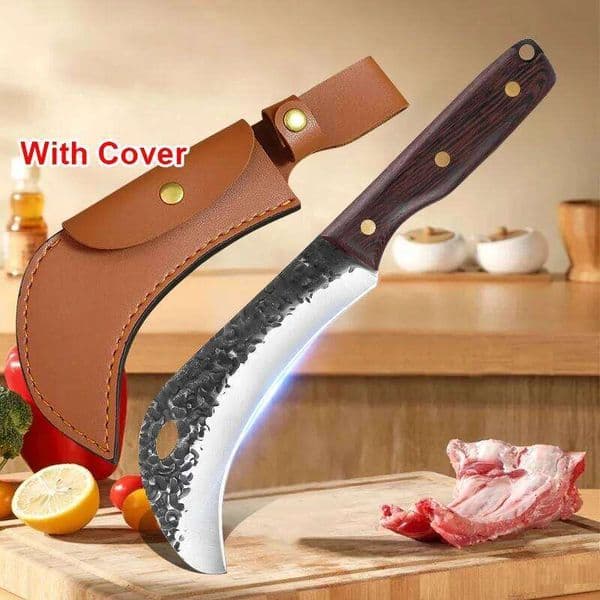 Hand Forged Blade Fruit Banana Durian Wood Handle Boning Butcher Pineapple Knife Household Barbecue Utility Knives W260604
