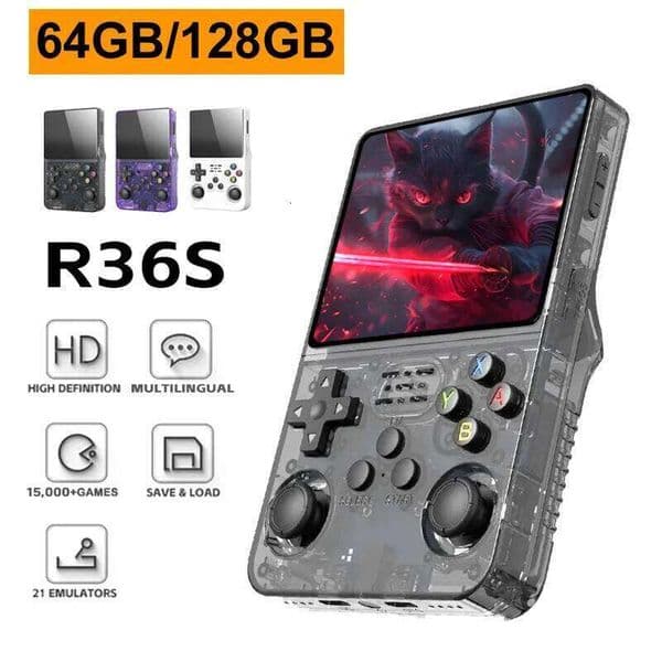 2025 R36S Retro Handheld Game Console Linux System 3.5 Inch IPS Screen R35s Pro Portable Pocket Video Player 64GB/128GB Ga 26W05011