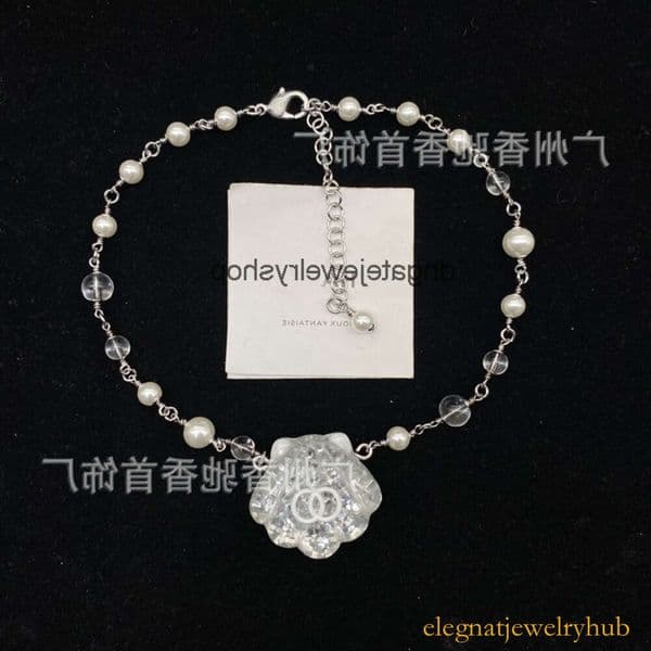 Designer Jewelry channels necklace Resin-colored pentagram pendant pearl necklace enamel shell choker for women cc necklace