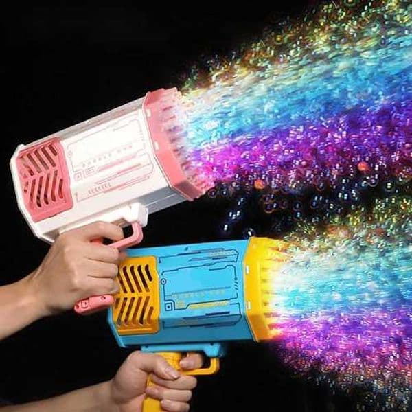 Bubble Gun 69 Holes Soap Bubbles Machine Christmas Gift Gun Shape Automatic Blower With Light Pomperos Toys For Kids XMAS T260602