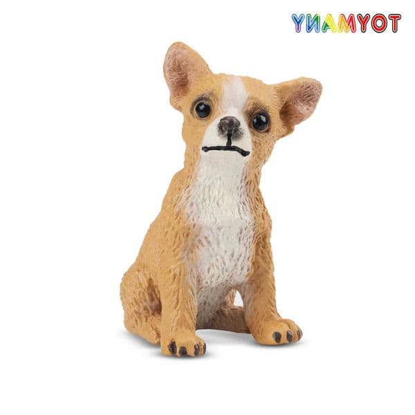Dog Simulation Pet Animal Model Toy Mini Sitting Fawn Chihuahua Puppy Figures Dolls Action Figurines Toys For Children Gift L260604SMFX