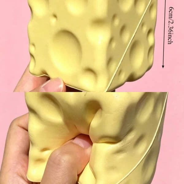 Cheese Cube Stress Ball 6cm Squishy Toy Simulated Cheese Slow Rising Fidget Toy ASMR Sensory Anti-Stress for Friends Gift L260604