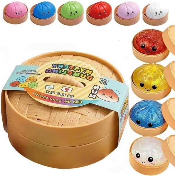 Dumpling Mystery Box 10 Glitter Colors Random Stress Balls Aesthetic Desktop Sensory Toy Creative Office Fidget Gift M260604