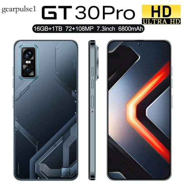 The best-selling GT 30 Pro mobile phone, featuring a 16+1T Android system, a 7.3-inch large screen and facial ID fingerprint ID.