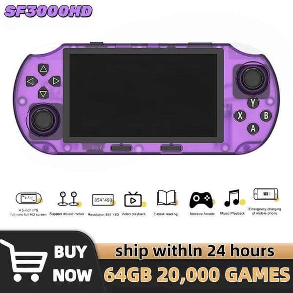 SF3000HD Retro Handheld Video Game Console Linux System 4.5 Inch 854*480 IPS Screen 3000mAh Portable Pocket Player Games SF3000 26W05011