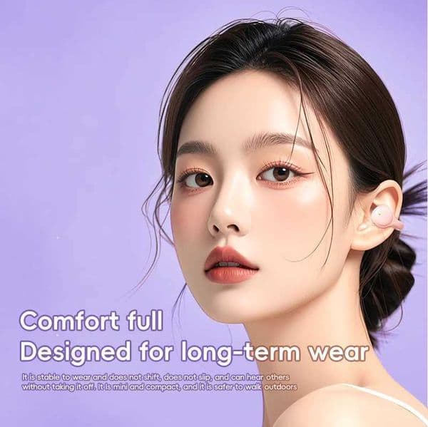 Wireless Ear EX53 Clip Headphones Cartoon Design Smart Digital Display Volume Adjustment Secure Fit Comfort Bluetooth EarbudsL26