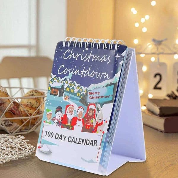 2025 Advent Calendar, 100 Days Christmas Countdown Desk Tear off Decorative Table Calendar Home Decor