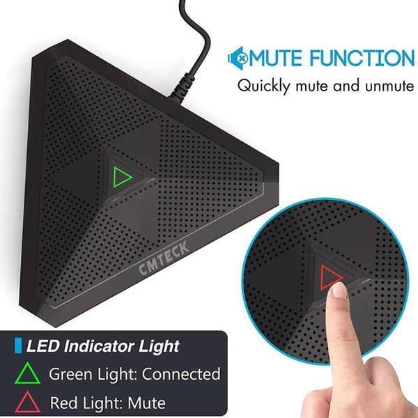 M001 Omnidirectional Universal Serial Bus Conference Microphone, Recording With Mute Button, Desktop Microphone For Translation
