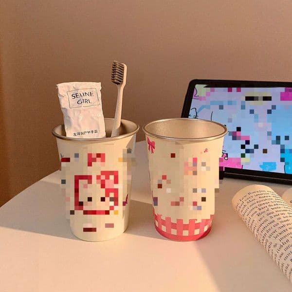 304 stainless steel cute for couples, home use mouthwash cup, children's washing and brushing cup